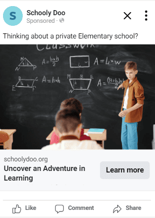 Apply for student admissions online at a private elementary school.