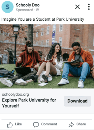 Apply for student admissions online and explore Park University for yourself on Facebook.